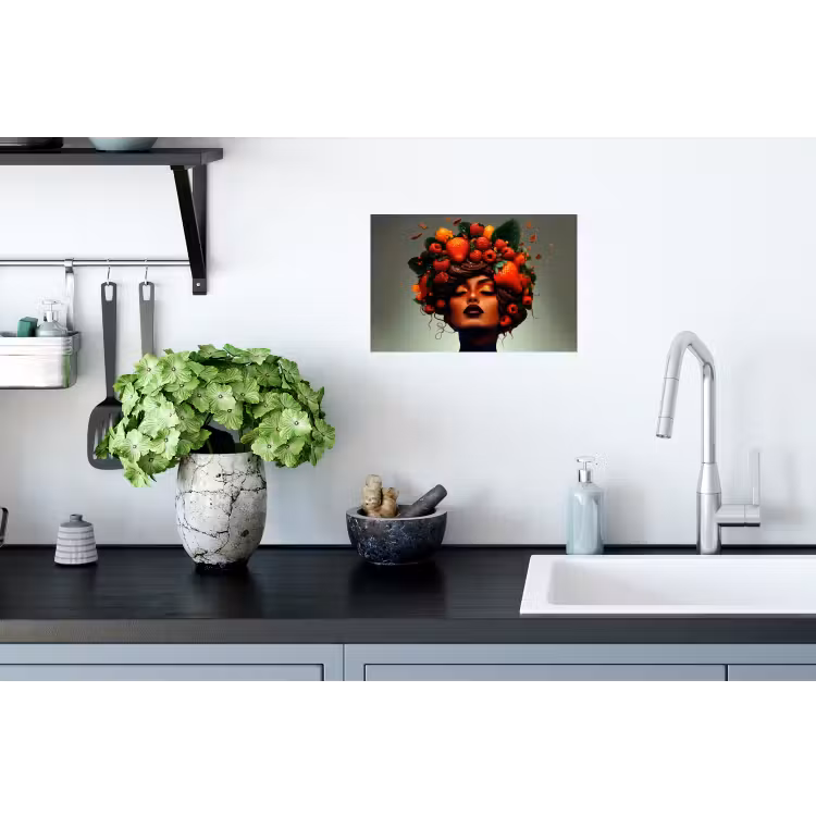 Muursticker - Vrouw - Chocolade - Frambozen - Aardbeien - Koekjes — 2