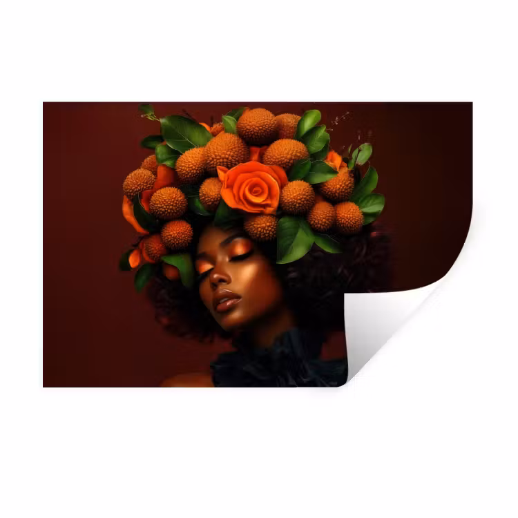 Muursticker - Vrouw - lychee - exotisch — 1