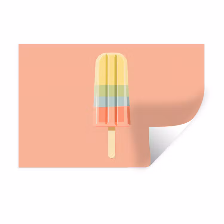 Muursticker - Waterijsje - Pasteltinten - Minimalistisch — 1