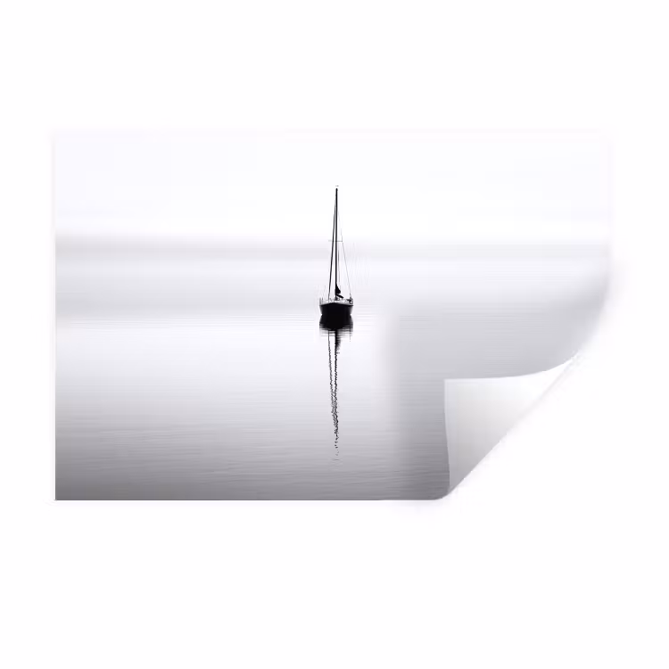 Muursticker - Zeilboot - Zwart - Water - Silhouet — 1