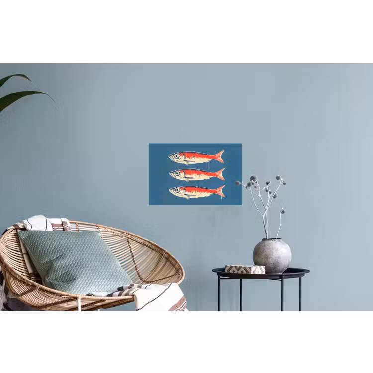 Muursticker - Vissen - Rood - Blauw — 4