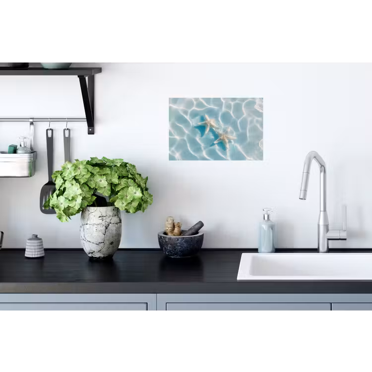 Muursticker - Zeesterren - Golvend water - Rustgevend — 2