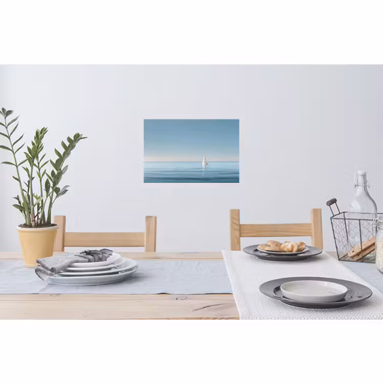 Muursticker - Zeilbootje - Kalme zee - Helderblauwe hemel — 3
