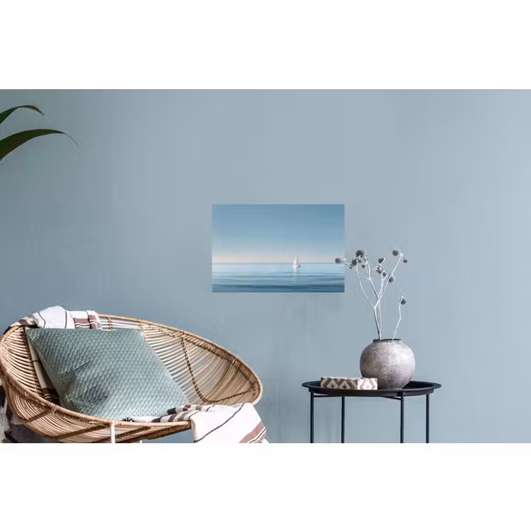 Muursticker - Zeilbootje - Kalme zee - Helderblauwe hemel — 4