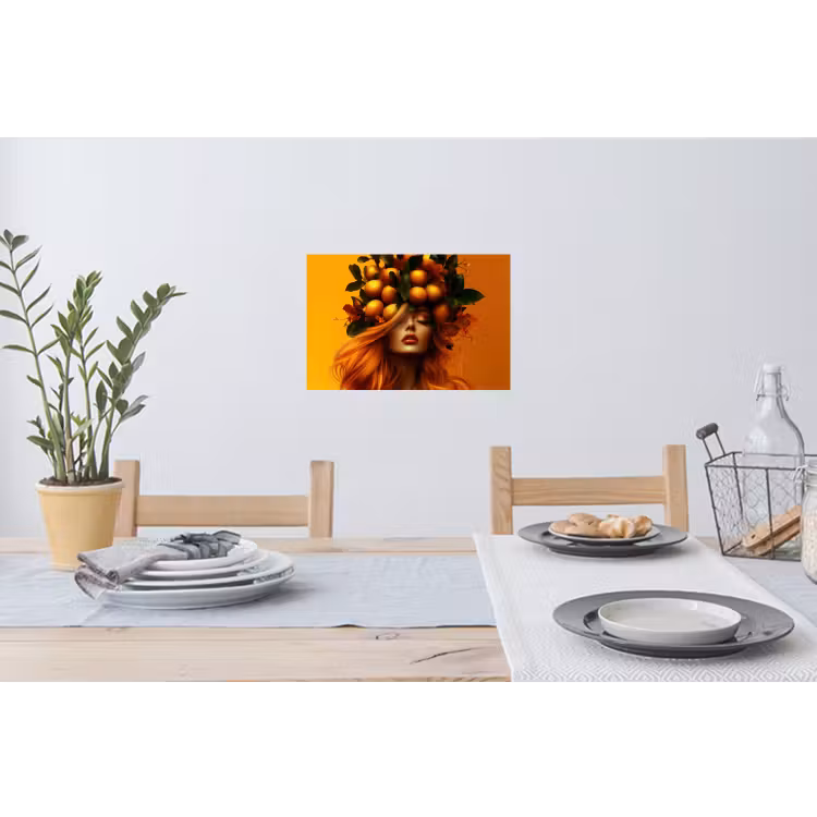 Muursticker - Vrouw - Citroenen - Bloesem - Geel — 3