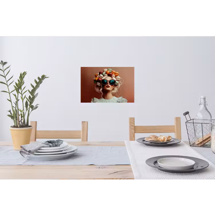 Muursticker - Vrouw - Macarons - Bril — 3