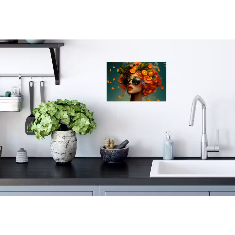 Muursticker - Vrouw - Sinaasappel - Bessen - Oranje — 2