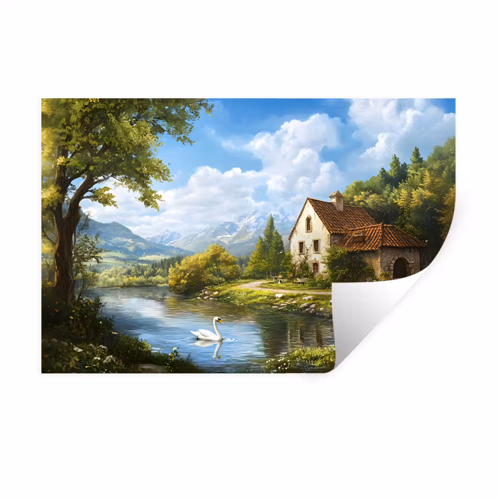 Muursticker - Zwaan - Bomen - Rust — 1
