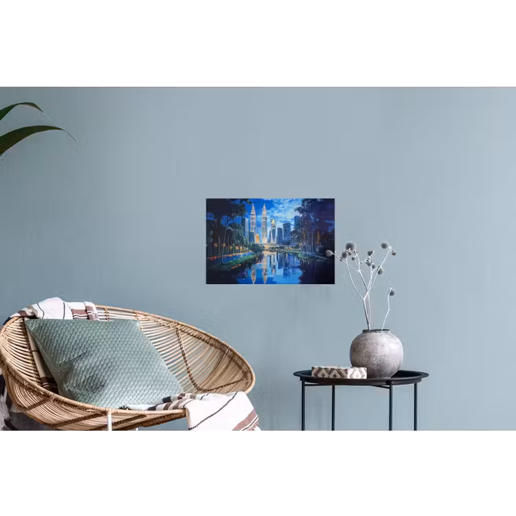 Muursticker - Stad Kuala Lumpur - Skyline - Wolkenkrabbers - Water — 4