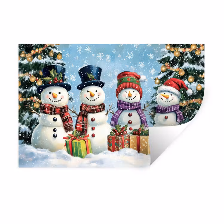 Muursticker - Vrolijk - Sneeuw - Kleurrijk — 1