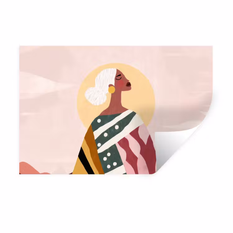 Muursticker - Vrouw - Zon - Kleurrijk — 1