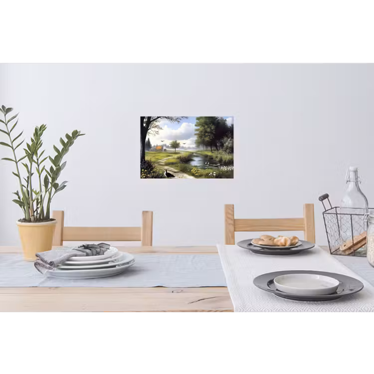 Muursticker - Zandpad - Groen landschap - Water — 3