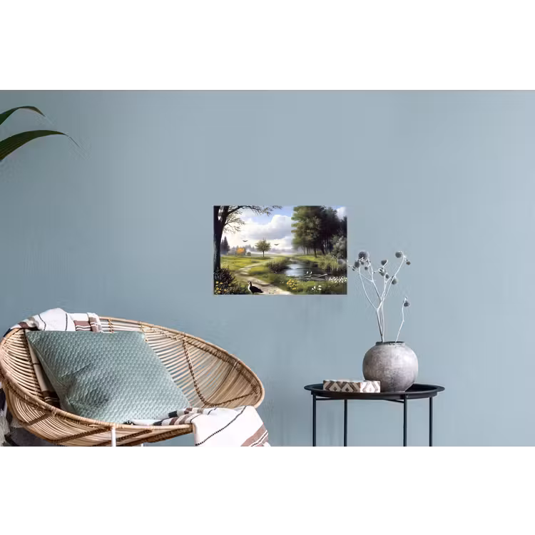 Muursticker - Zandpad - Groen landschap - Water — 4