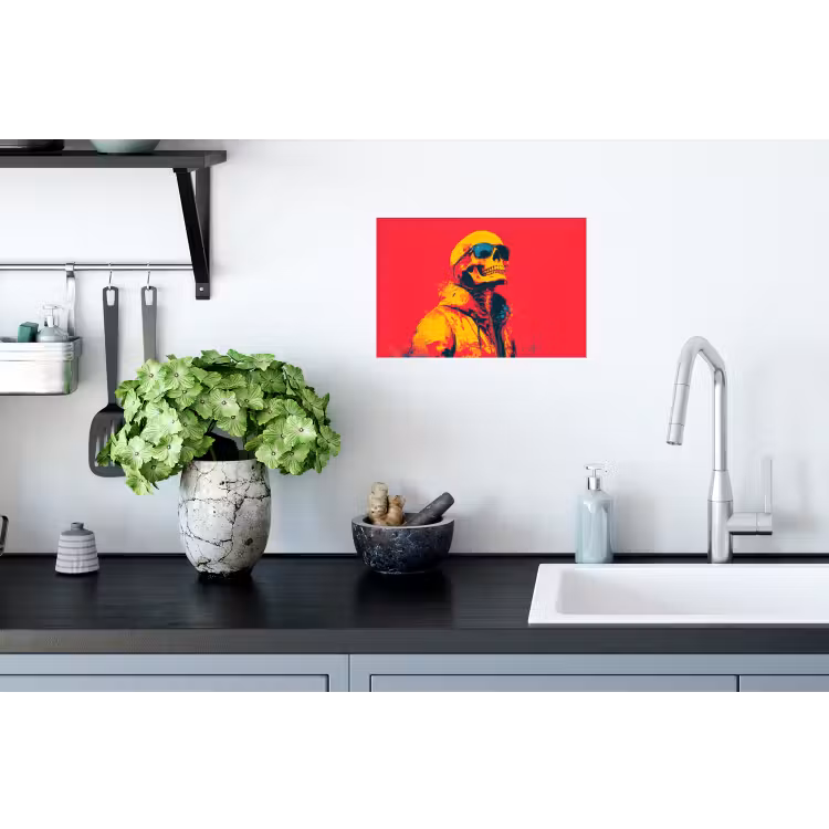 Muursticker - Zonnebril - Schedel - Jas - Rood — 2