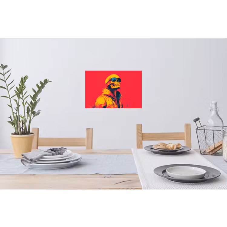 Muursticker - Zonnebril - Schedel - Jas - Rood — 3