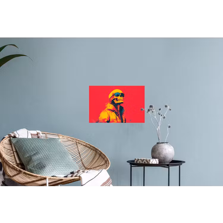 Muursticker - Zonnebril - Schedel - Jas - Rood — 4