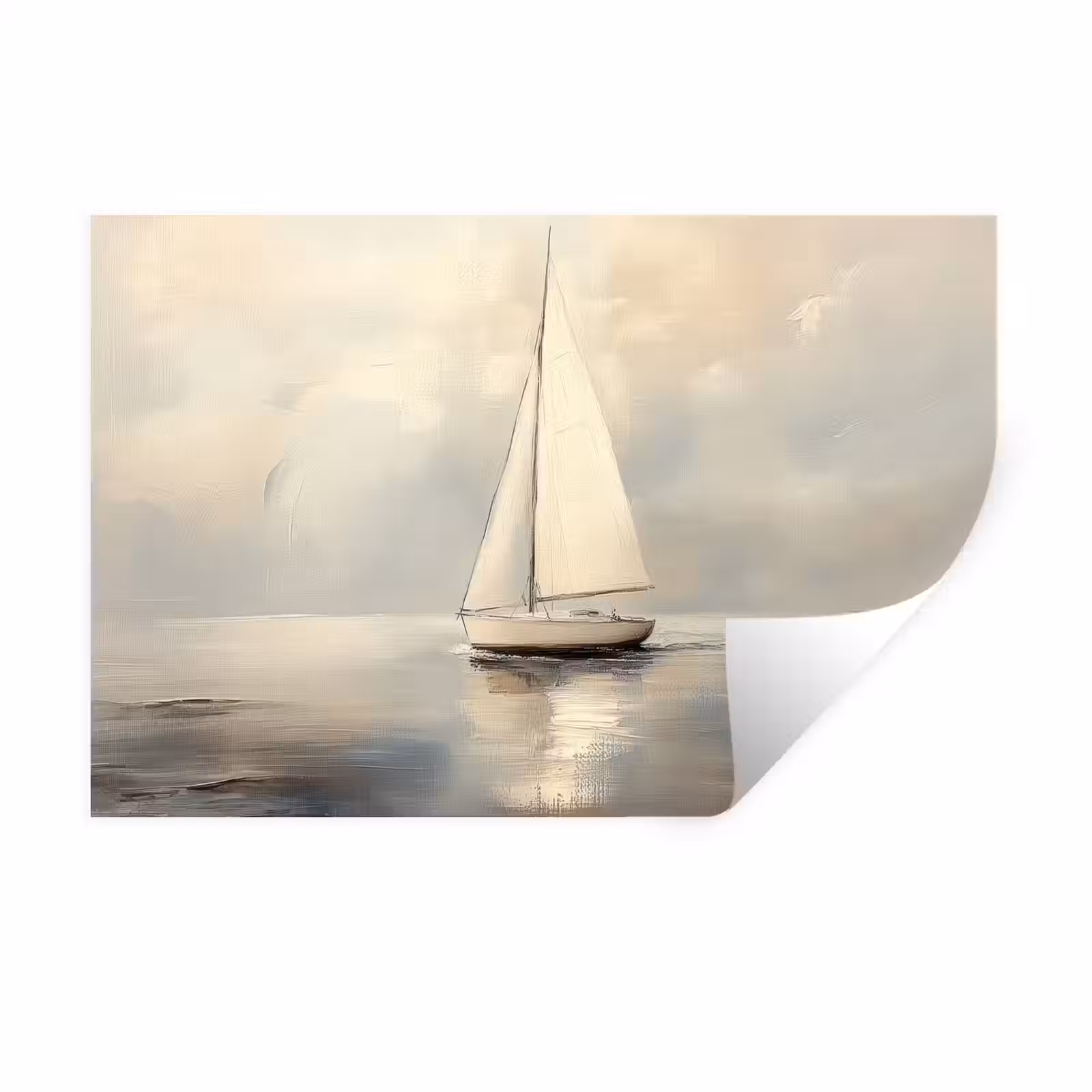 Muursticker - Zeilschip - Zee - Bewolkt — 1