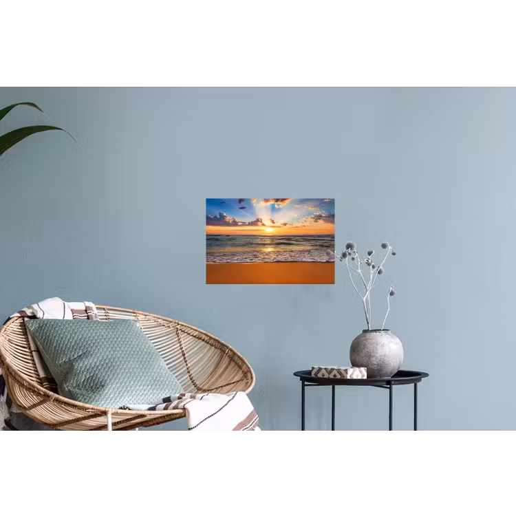 Muursticker - Strand - Zonsondergang - Zee - Wolken - Horizon — 4