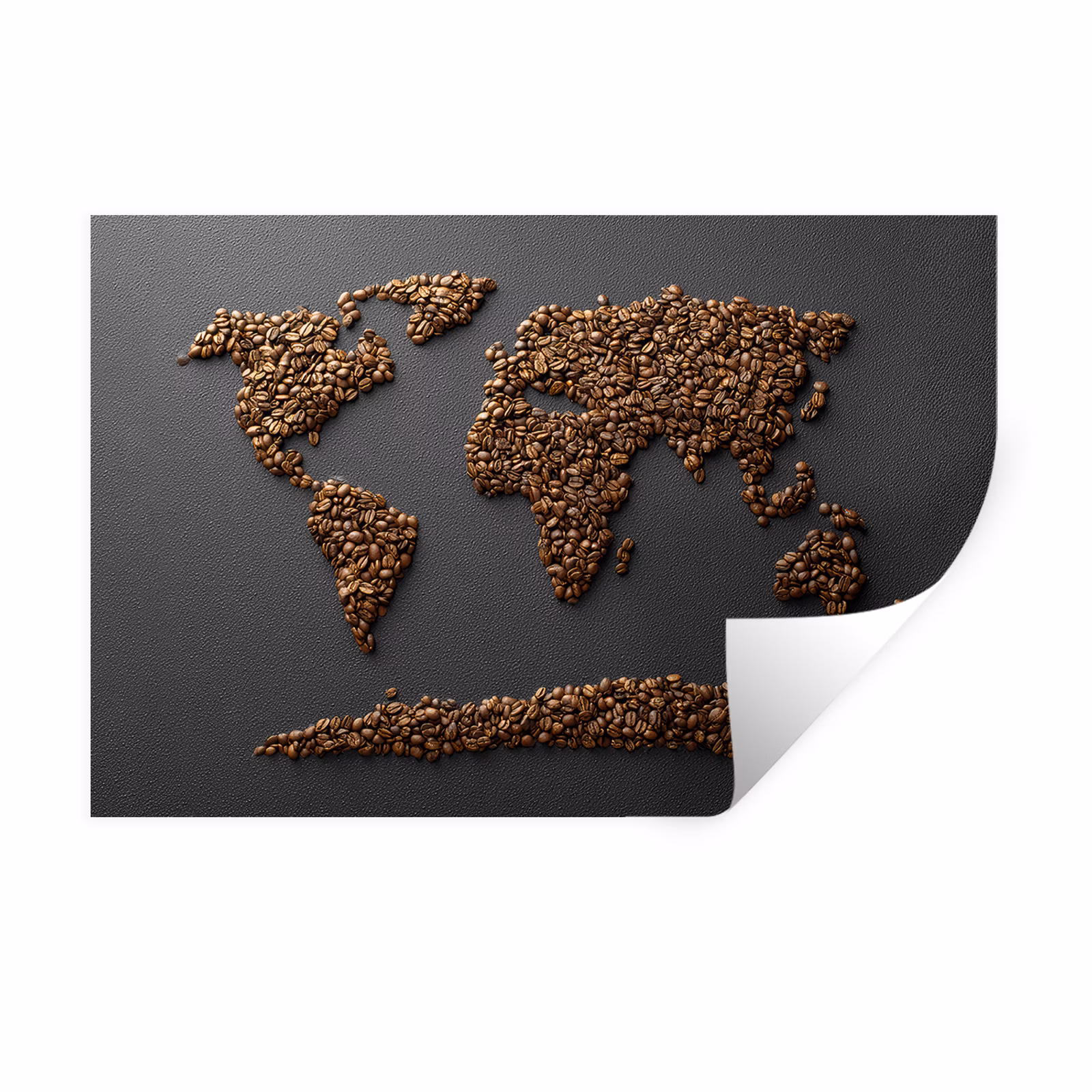 Muursticker - Wereldkaart - Koffie - Grijs — 1
