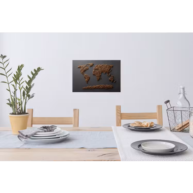 Muursticker - Wereldkaart - Koffie - Grijs — 3
