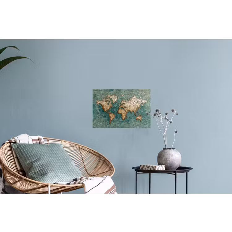 Muursticker - Wereldkaart - Gebroken tegels - Mozaïek — 4