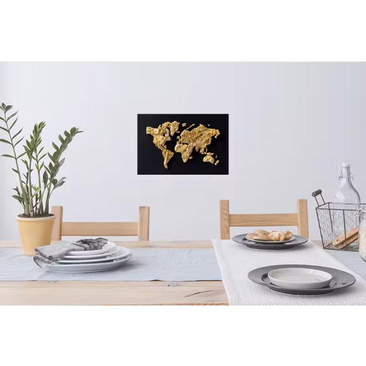 Muursticker - Wereldkaart - Pasta - Zwart — 3