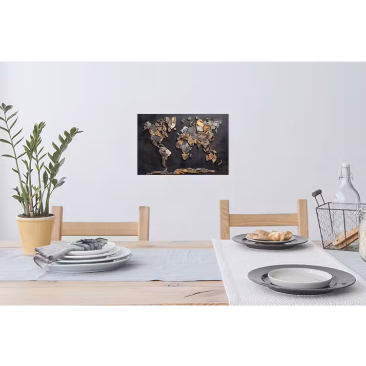 Muursticker - Wereldkaart - Stenen - Realistisch — 3