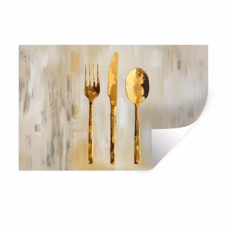 Muursticker - Verf - Goud - Bestek — 1