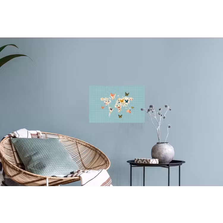 Muursticker - Wereldkaart - Vlinders - Dromerig — 4