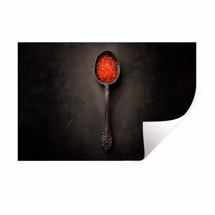 Muursticker - Zwart - Lepel - Caviar — 1