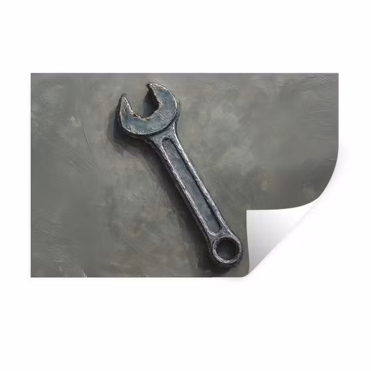 Muursticker - Steeksleutel - Schilderij - Gereedschap - Verf — 1