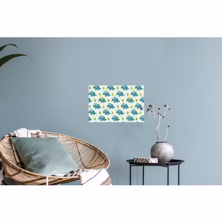 Muursticker - Triceratop - Blauw - Stippen - Boompjes — 4