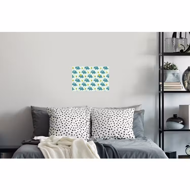 Muursticker - Triceratop - Blauw - Stippen - Boompjes — 5