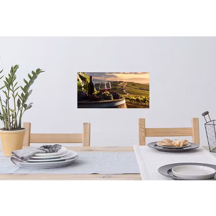Muursticker - Wijn - Druiven - Heuvels - Landschap — 3