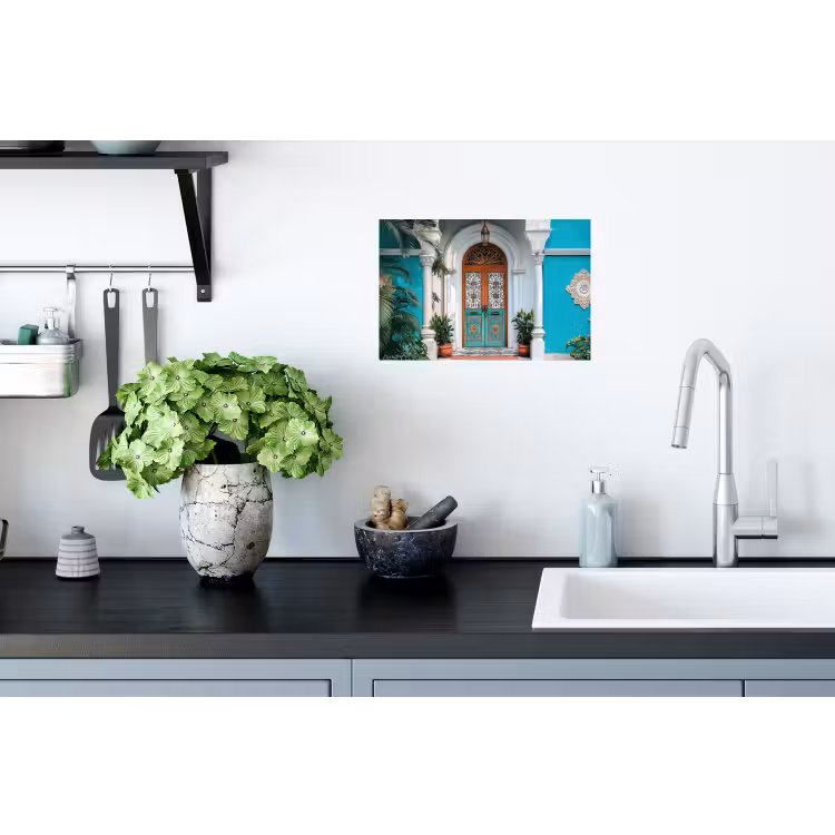 Muursticker - Zuilen - Sierlijke - Deur - Blauw — 2