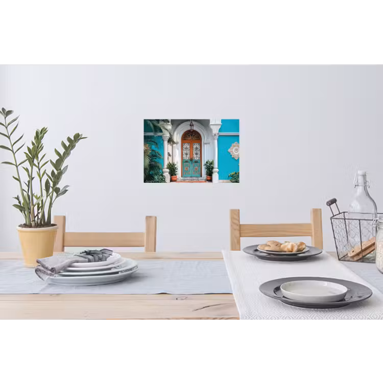 Muursticker - Zuilen - Sierlijke - Deur - Blauw — 3