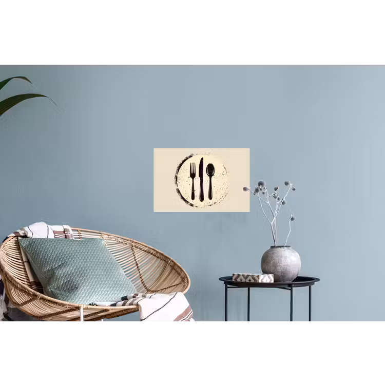 Muursticker - Zwart - Bestek - Rondje — 4