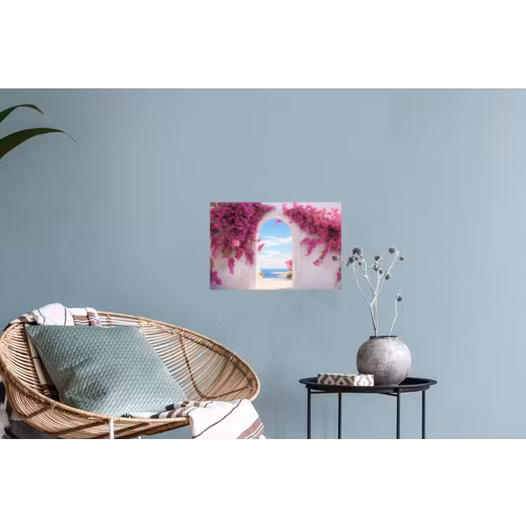 Muursticker - Zee - Roze - Bloemen - Poort — 4