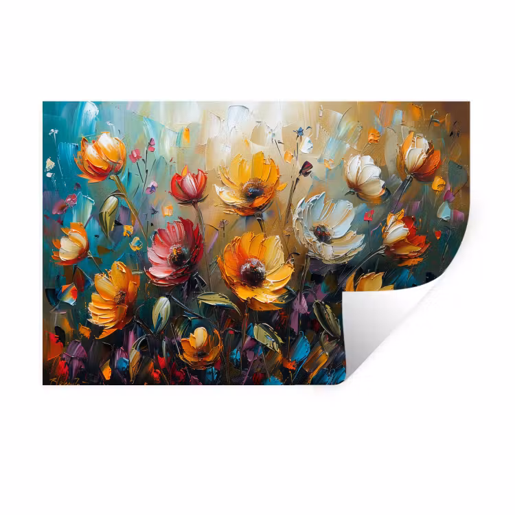 Muursticker - Watercolor - Bloemen - Kunst - Modern — 1