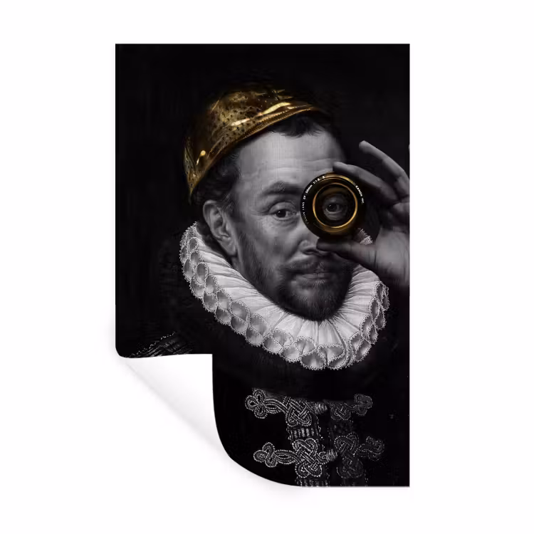 Muursticker - Willem van Oranje - Adriaen Thomasz - Goud - Lens — 1