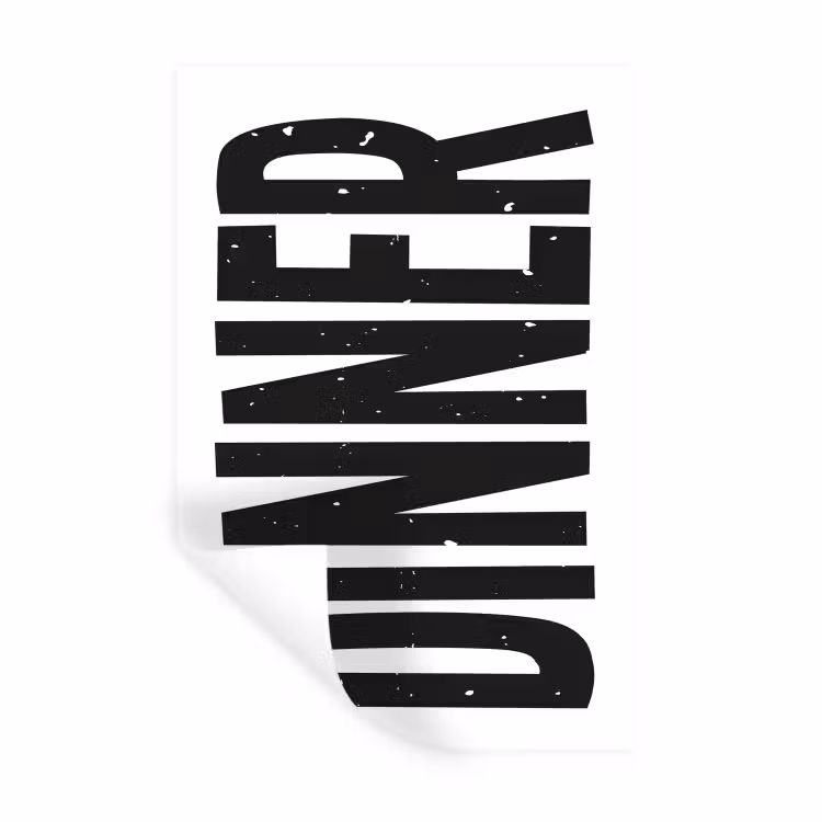 Muursticker - Zwart - Decoratie - Vintage - Eten — 1