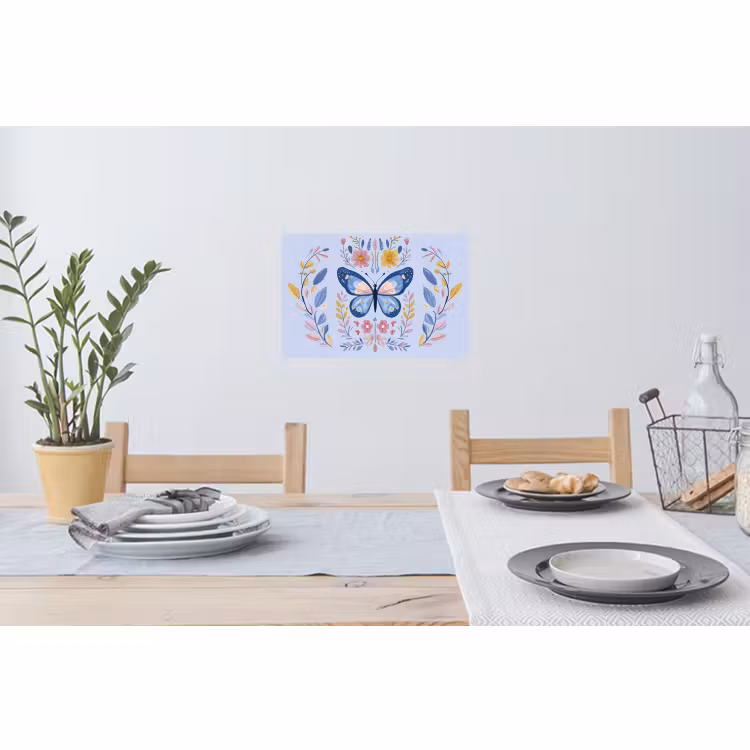 Muursticker - Vlinder - Lichtblauw - Sierlijk - Bloemen — 3