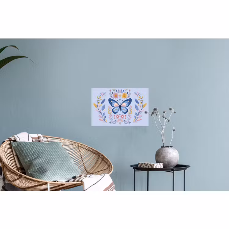 Muursticker - Vlinder - Lichtblauw - Sierlijk - Bloemen — 4