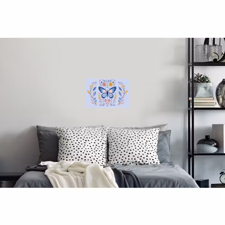Muursticker - Vlinder - Lichtblauw - Sierlijk - Bloemen — 5