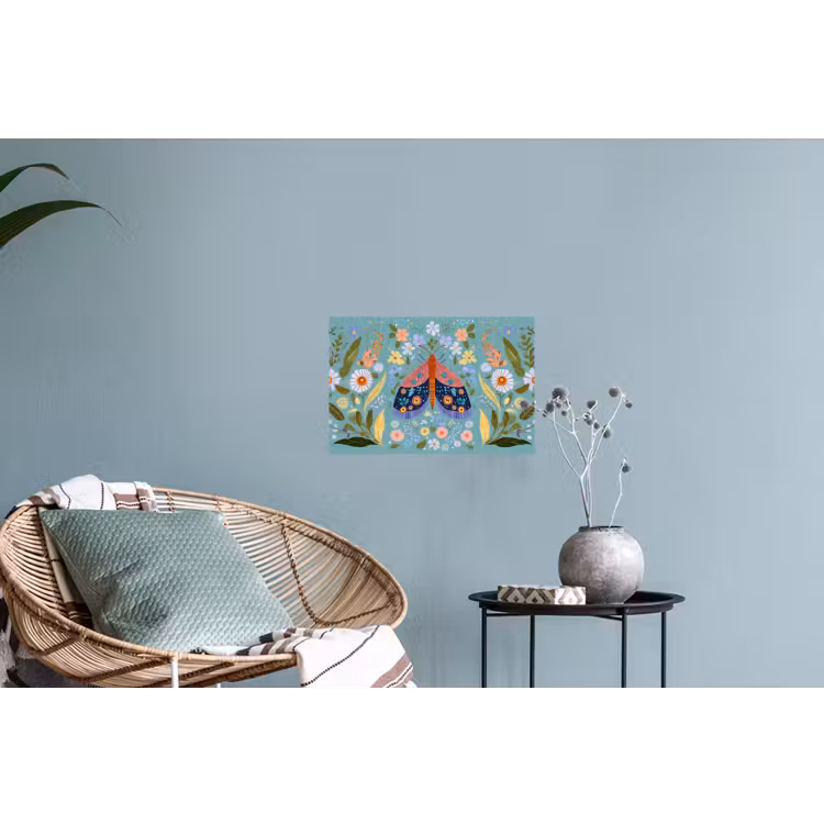 Muursticker - Vlinder - Sierlijk - Bloemen - Bladeren — 4
