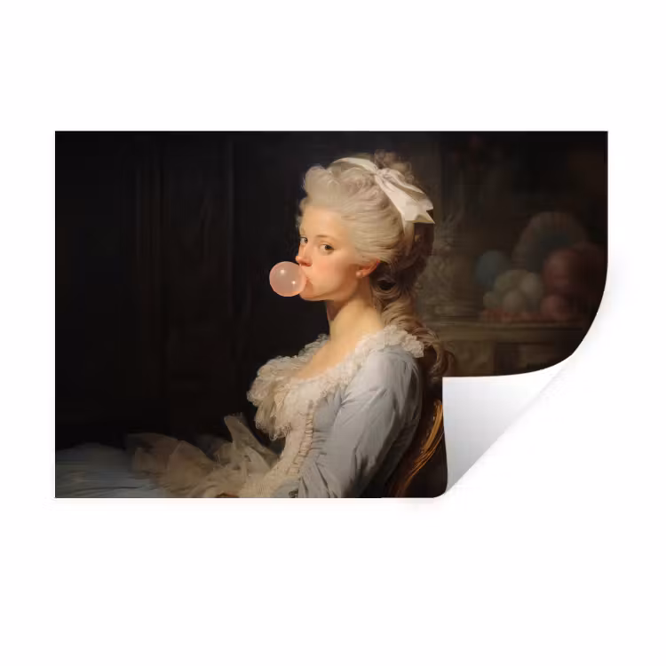 Muursticker - Vrouw - Barokjurk - Kauwgom — 1