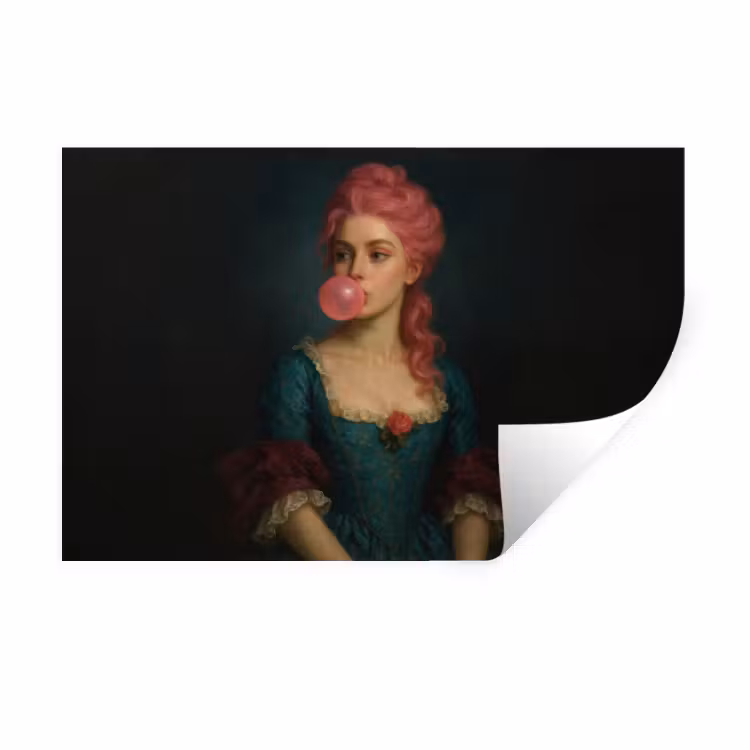 Muursticker - Vrouw - Portret - Kauwgombel — 1