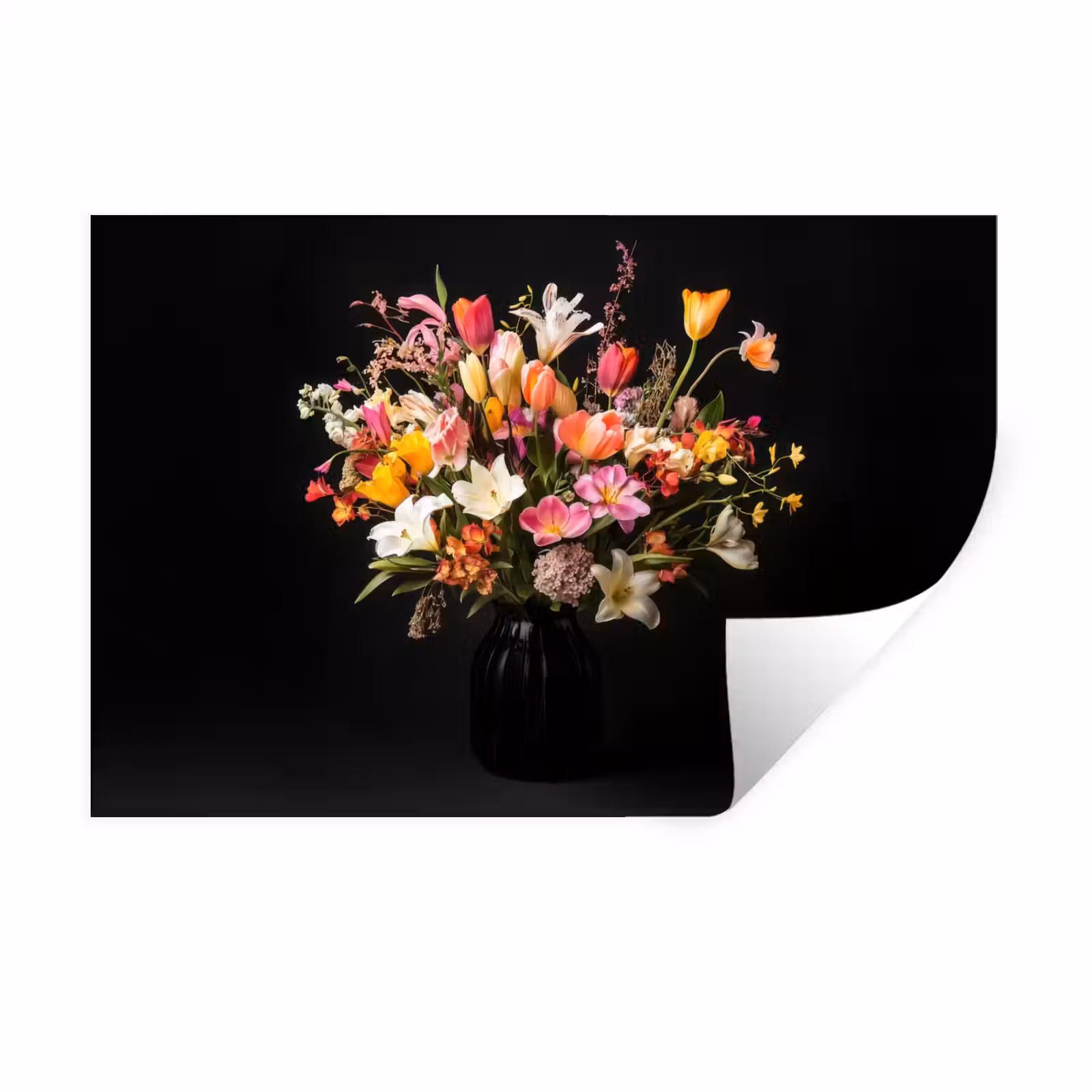 Muursticker - Vaas - Bloemen - Tulpen — 1