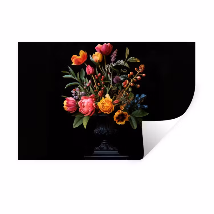 Muursticker - Tulpen - Bessen - Boeket - Vaas — 1