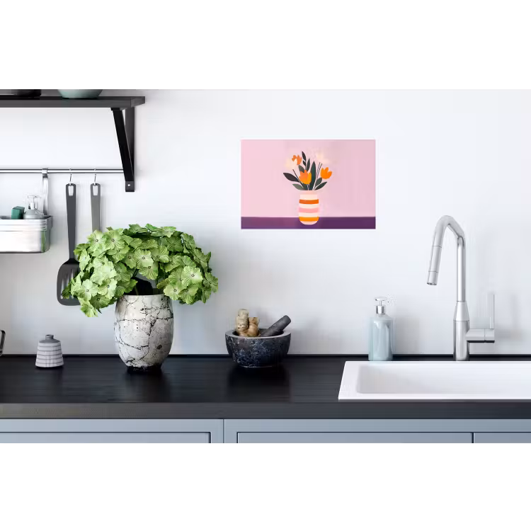 Muursticker - Tulpen - Vaas - Strepen - Paars — 2